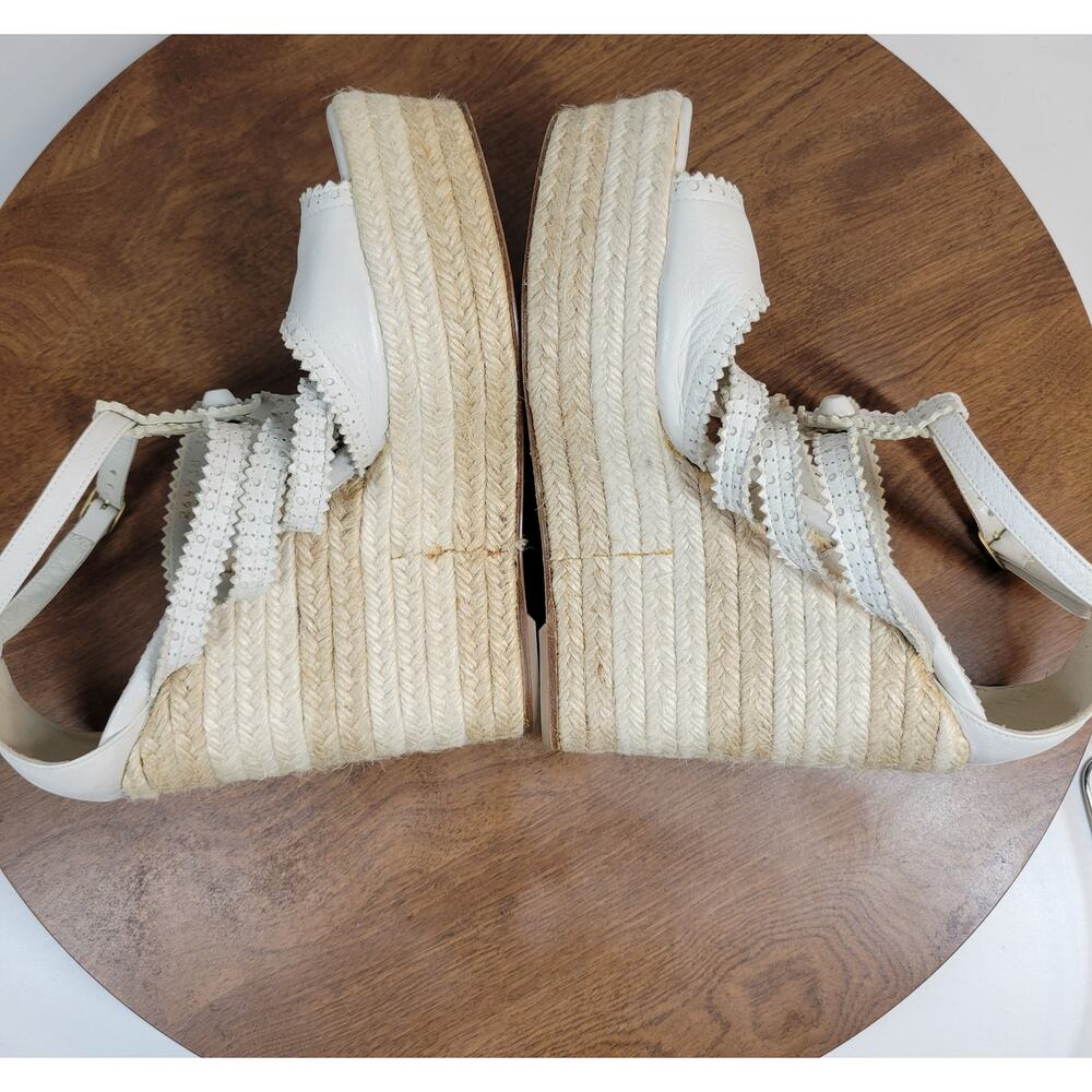 Balenciaga Womens Arena Wedge Sandals 39 US 9 White Strappy Espadrille Platform - Picture 12 of 14